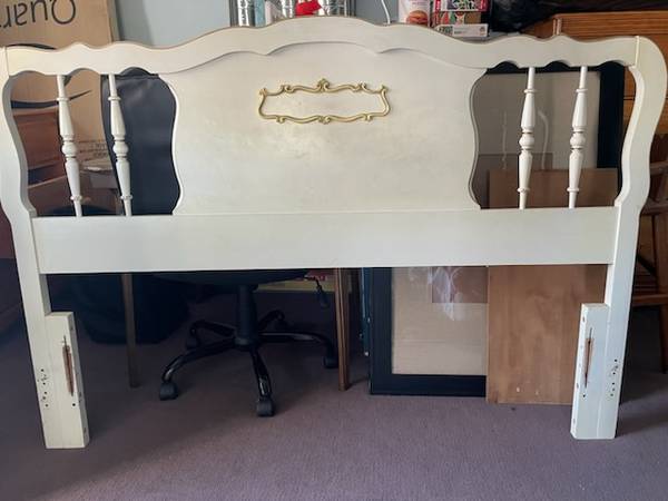Pair of Shabby Chic, French Provencial, Vintage Full Size Headboards