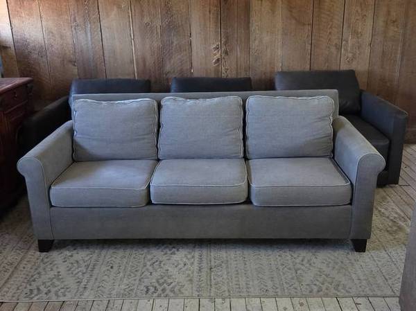 Pottery Barn 88" Cameron Upholstered Sofa Charcoal Gray 3 Seater Couch 1