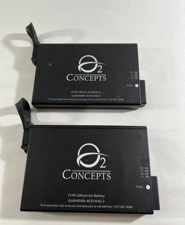 O2 Concepts Oxlife Independence Battery Set of 2  800-1002 14.4V 1