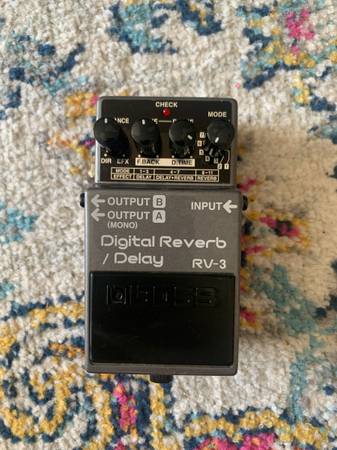 Vintage 1994 BOSS RV-3 Digital Reverb / Delay Pedal - Pink Label w