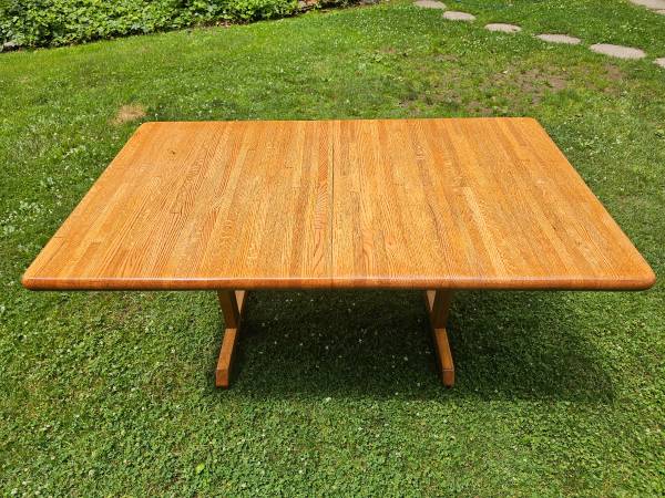 Vintage solid oak butcher block table 1