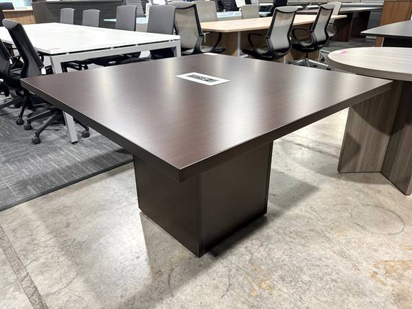 4 FT Square Conference Table with Power Module 1