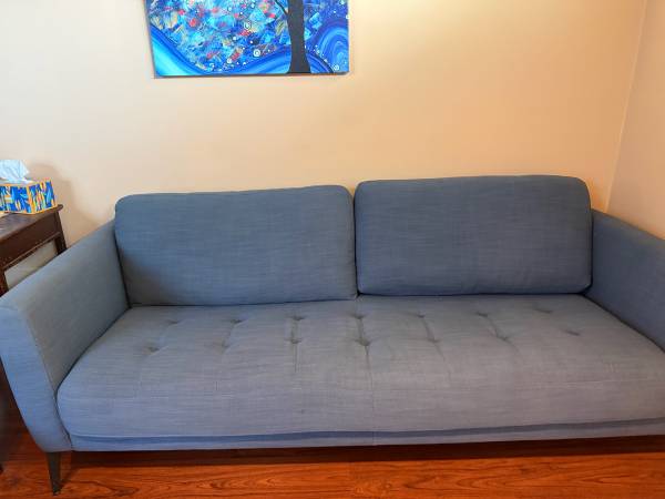 Sofa set (2 pc) - fair condition - denim blue/grey 1