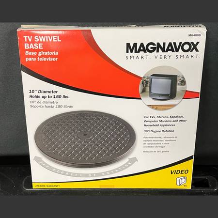 Magnavox 10” TV Swivel Base. 360° rotating stand, supports TV, stereos, monit 1