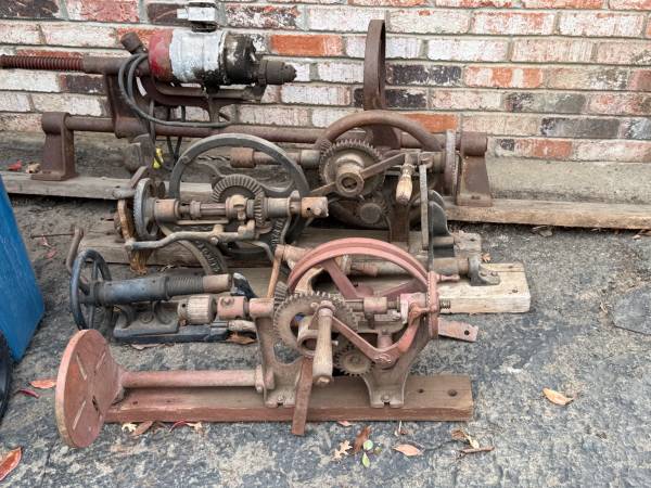 Antique blacksmith post drill tools / Industrial decor 1