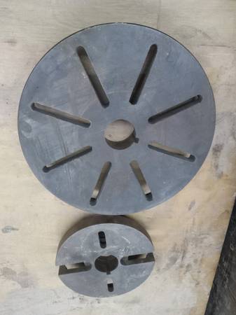 LOO Long taper lathe spindle cast Iron faceplates and 4 jaw chuck 1
