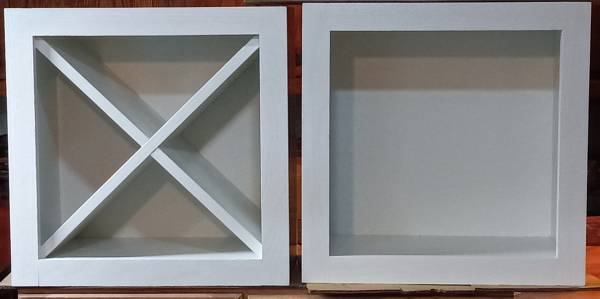 Group of two white upper cabinets 1