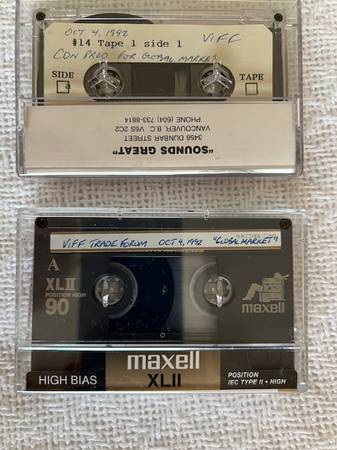 2 Audio Cassette Recordings of the 1992 VIFF Symposium Panel 1