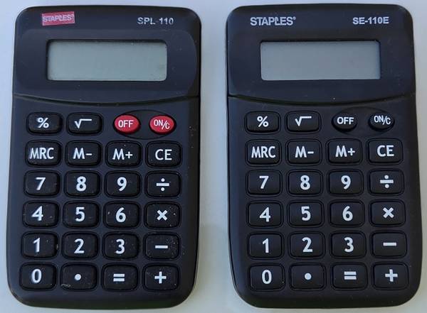 Small handheld Pocket sized calculator 1