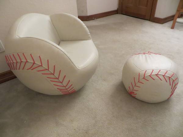 Baseball chair and ottoman swivel 2 Piece Allstar Kids Room 1