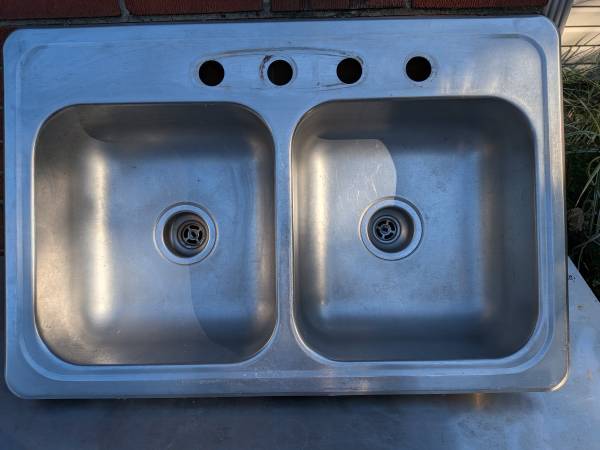 Drop in double bowl stainless steel kitchen sink 1