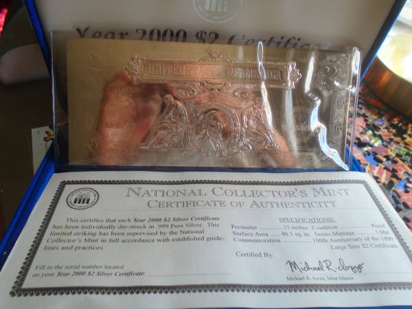 gold and silver $2 certificate 1
