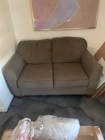 Gray/light gray love couch 1