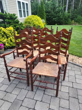 Cherry Ladderback Dining Chairs - Ethan Allen 1