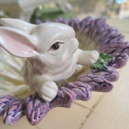 Rabbit Asparagus Bowl Candy Dish Kaldun & Bogle 040254 Fitz Floyd estilo - $45 (Mukilteo)63471461400451124
