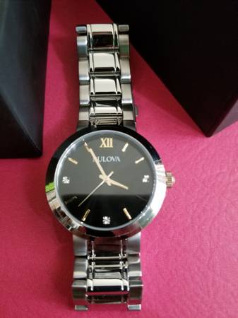 Bulova Men's Diamond Watch (Model 98D126) - Black Dial - Like New 1