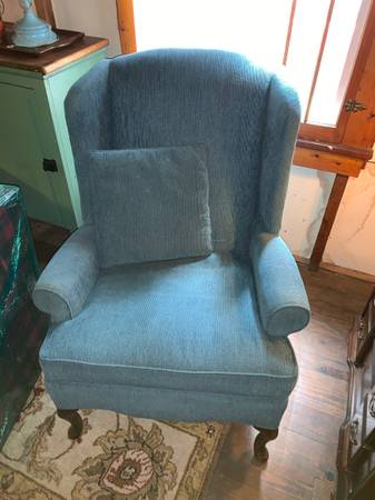 Blue upholstered chair 1