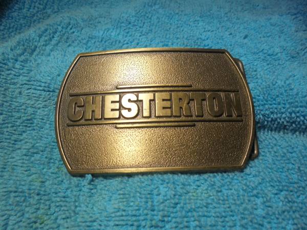 CHESTERTON BRONZE METAL BELT BUCKLE!! $20.00 Shipped!! 1