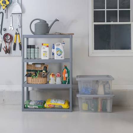 4 -Tier Plastic Shelving Unit 1