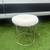White plush vanity stool gold metal 1 thumbnail