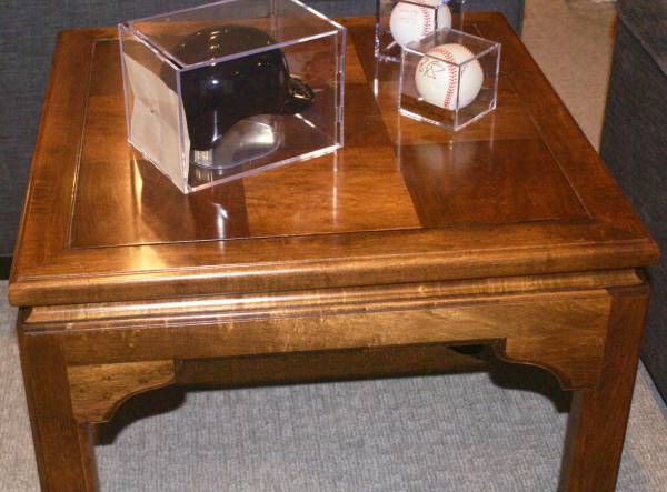 Ethan Allen 2-pc Classic Manor Parquet Solid Maple Side Tables 1