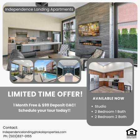 Unit with River Views! 1 Month FREE & $99 Deposit OAC! Call Today 1
