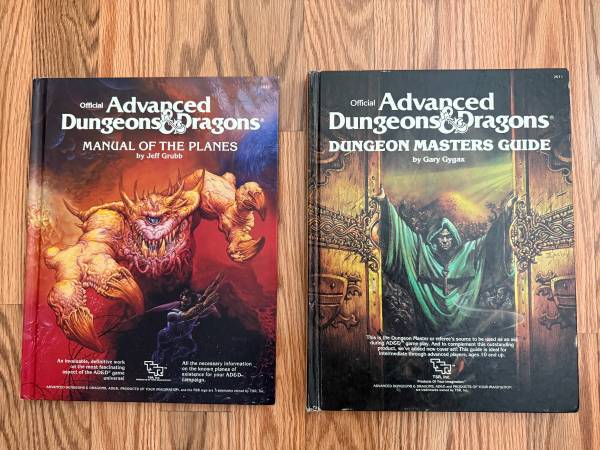 TSR Advanced Dungeons and Dragons Manual of the Planes and DMG books 1