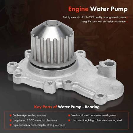 Waterpump 2 liter I4 Chrysler Dodge Plymouth Mitsubishi 1