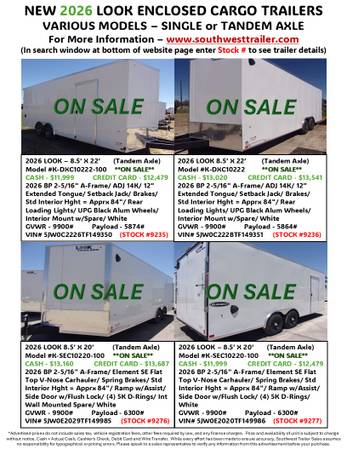 NEW LOOK ENCLOSED CARGO TRAILERS @ SOUTHWEST TRAILER SALES 1