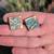 CUFF LINKS Vintage Abalone Mother of Pearl Mens Large 1 thumbnail