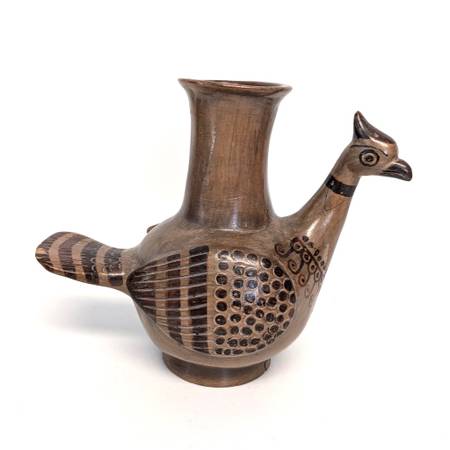 Unique Pottery Bird Vase (As Is) 1