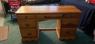 Solid Pine Pedestal Desk 1