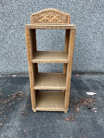 Vintage Handmade Rattan Shelf San Angelo Collection 1980s