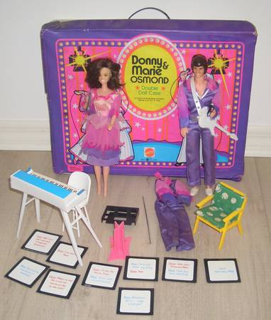 Donny & Marie Osmond Case, Dolls, Accessories Mattel 1978