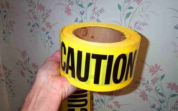 CAUTION Cuidado TAPE ROLL Barricade Safety Yellow Color Danger Alert 1