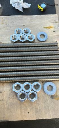 1-1/8"-7 UNC Marine Grade 316 Stainless Steel Threaded Rods (15" Long) 1