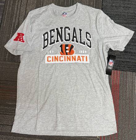 Cincinnati Bengals 1968 T Shirt Embroidered Large NFL AFC Light Gray N 1