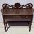 Antique Solid Wood Vanity w/Drawer - Vintage Desk w/ Dark Brown Finish 8 thumbnail