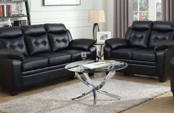 Finley black sofa and loveseat 1