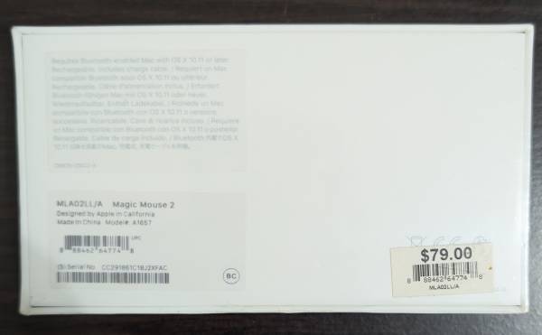 (NIB) Ratón Apple Magic Mouse 2 sellado (recargable) - $45 (32304)63470957804675121