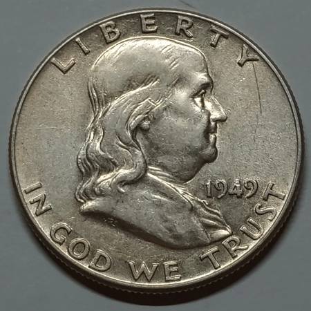 1949 Franklin SILVER Half Dollar, EF/AU 1