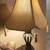 Traditional Bronze Cage Table Lamp with Tasseled Bell Fabric Shade (Sumter) 10 thumbnail
