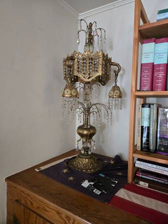 Brass and crystal lamp 1