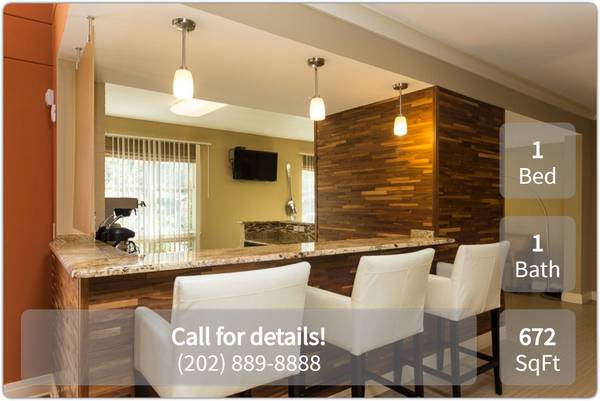 $1,562 / 1br - 672ft2 - Amazing amenities can be yours! 1 bed, 1 bath (Washington - Southeast)64040195879555121