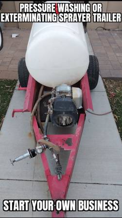 Pressure washer or exterminating sprayer trailer 1