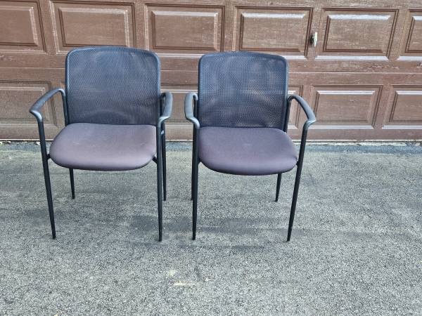 2 Black Office Side Chairs 1