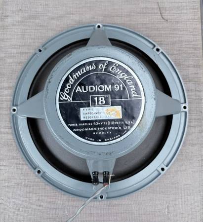 Goodmans of England Audiom 91 18-inch speaker - 16 ohm - 110 watts