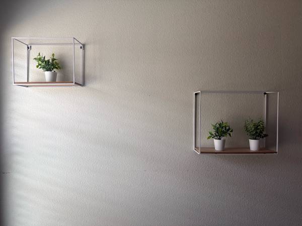 Set of 2 Geometric Floating Wall Shelves – Modern Minimalist Decor 1