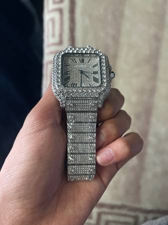 Vvs square faced moissanite watch 1