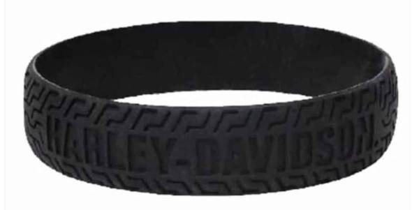 Harley-Davidson Embossed Tire Track Silicone Wristband 1
